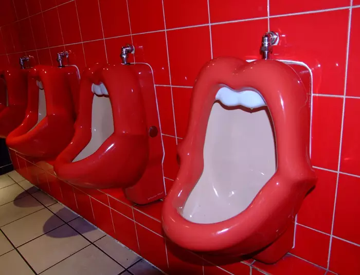 Novelty urinals in a bar in Brighton - Weird Toilets